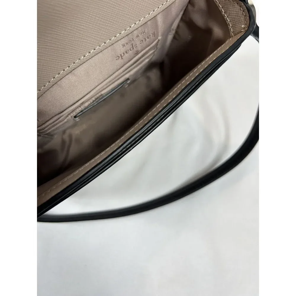 Kate Spade New York STACI SQUARE CROSSBODY EUC Warm‎ Beige Black Ivory